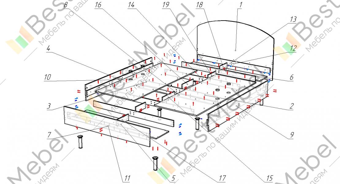 Кровать верона схема сборки