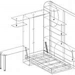 Чертеж Шкаф-кровать трансформер Оранжерея BMS