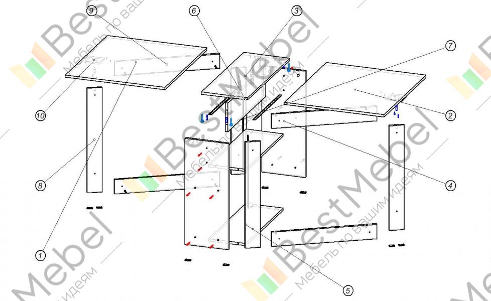 Стол бабочка схема сборки