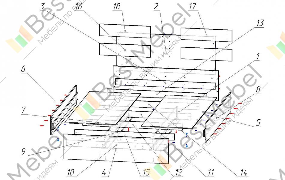 Кровать милена схема сборки