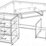 Схема сборки Угловой компьютерный стол Myau СУ-5 с ящиками BMS