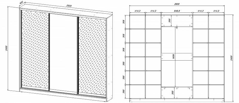 ЭСКИЗ00000833789 Шкаф-купе Винсон (2600х2400х400)