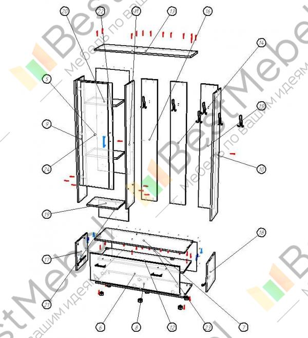 Шкаф купе крафт 5 бтс схема сборки