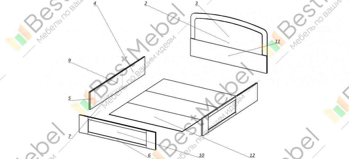 Кровать венеция с подъемным механизмом схема сборки