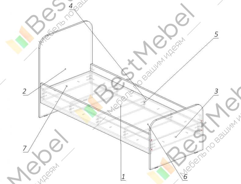 Схема сборки кровати из дсп