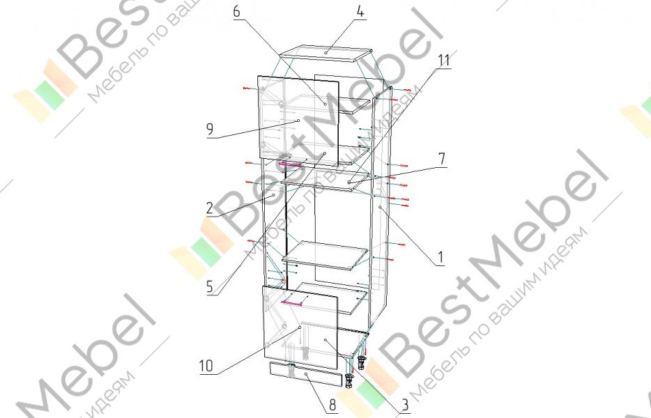 Сборка тумбы под духовой шкаф