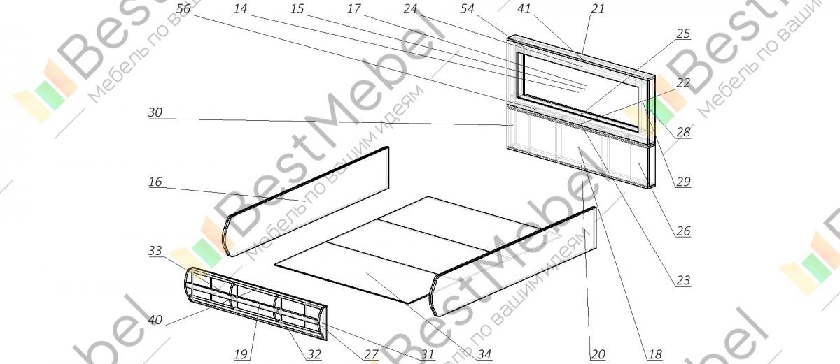 Схема сборки мягкой кровати